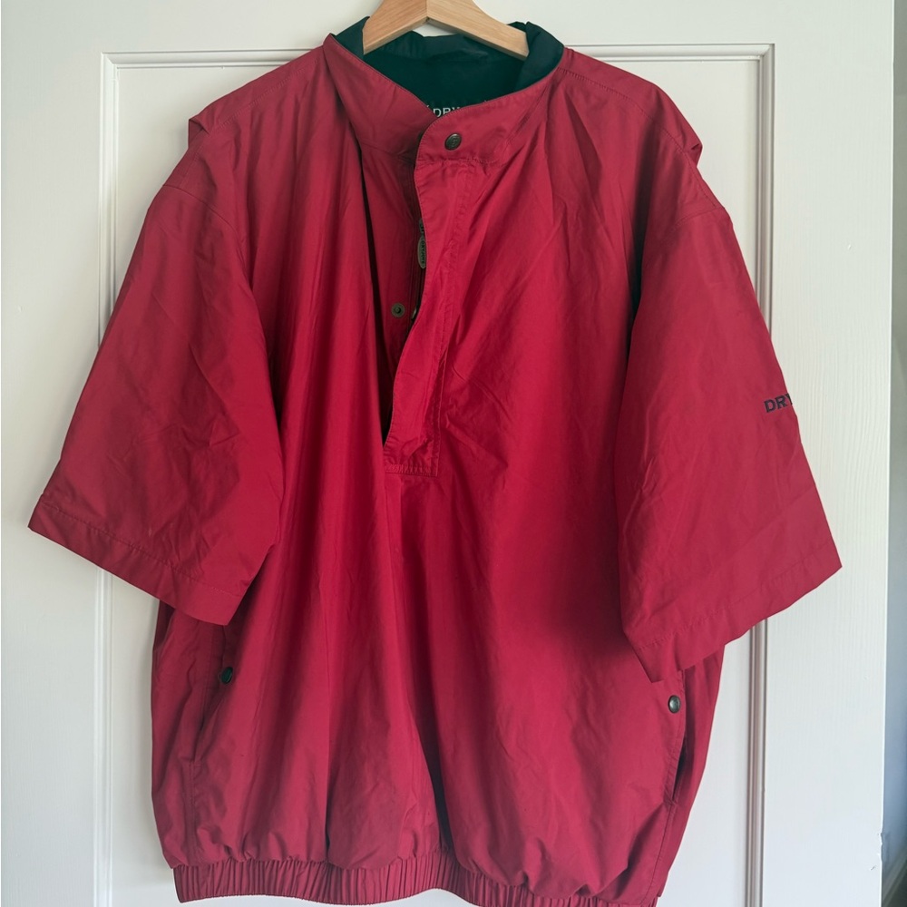 DRYJOYS by FOOTJOY 1/2 zip Golf Windbreaker Rainjacket Red Size L